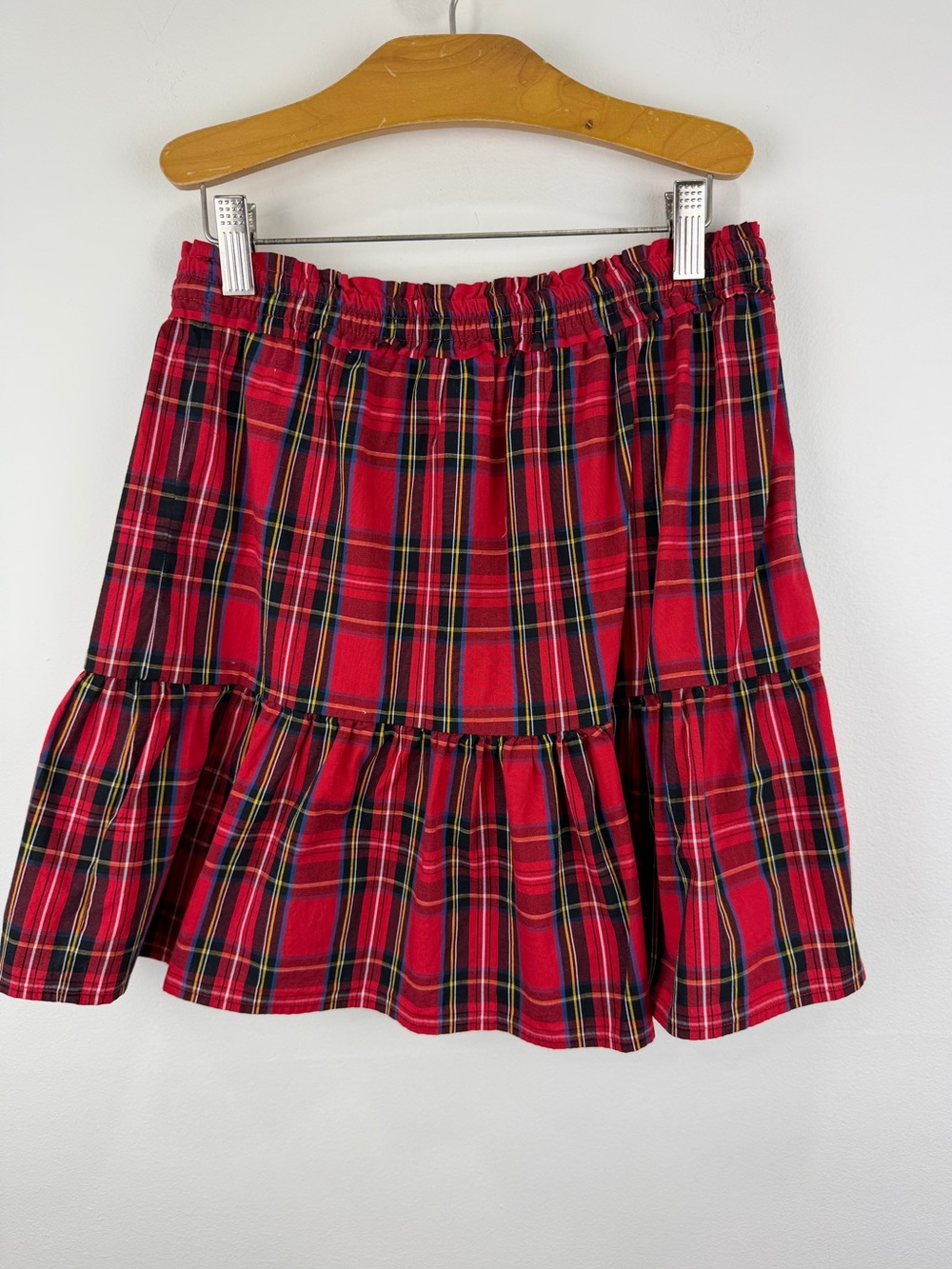 Crewcuts by J.Crew Red Tartan Plaid Tiered Ruffle Skirt XL 12-14